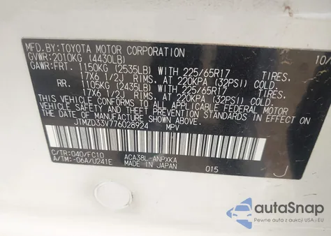 2007 Toyota Rav4 from USA, damaged, VIN JTMZD33V776028924